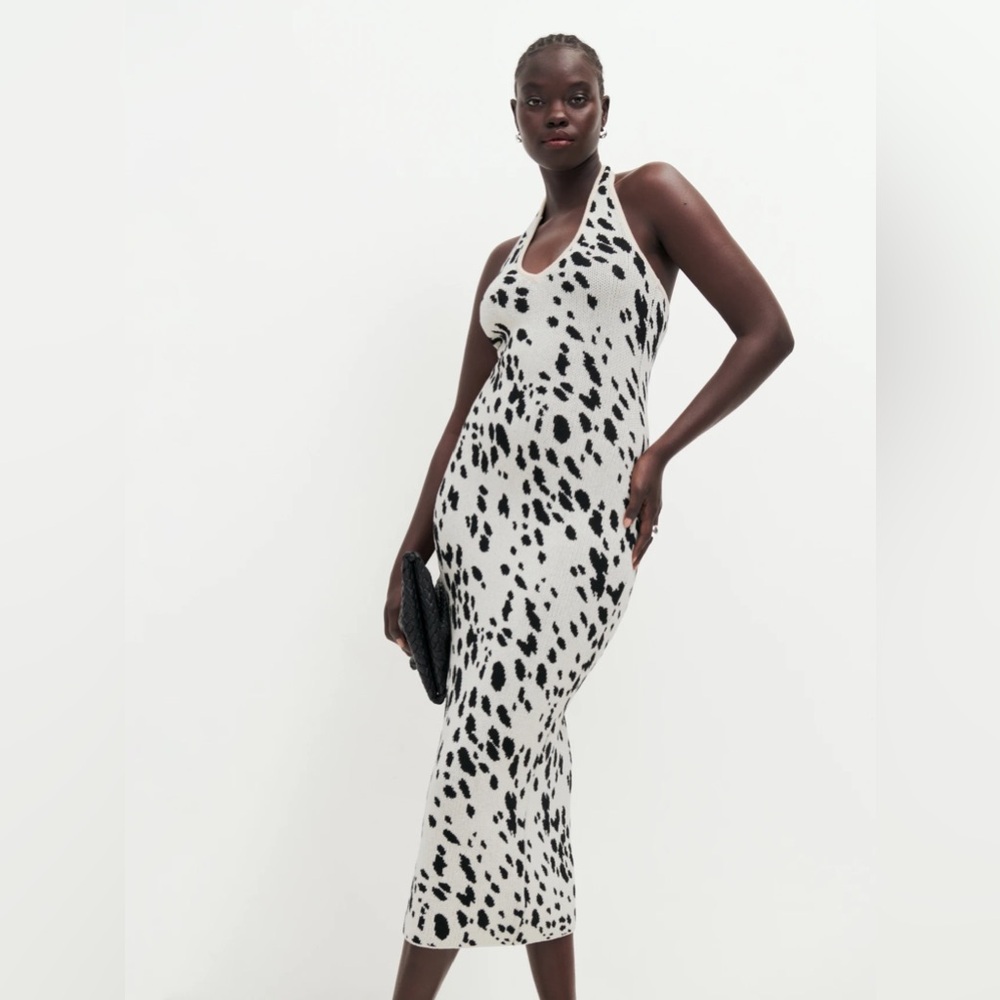 Reformation Parry Knit Cotton Halter Dress Size Small nwot